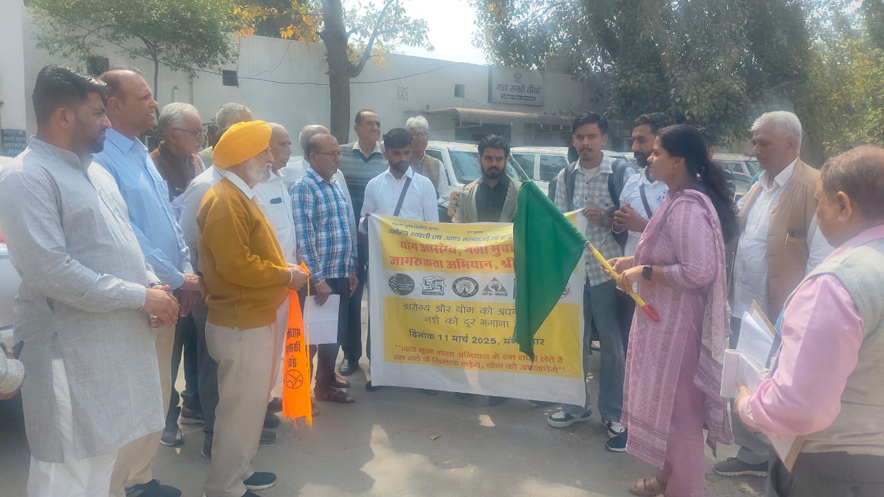 Bike rally for awareness under Nasha Mukt Sriganganagar Abhiyan
