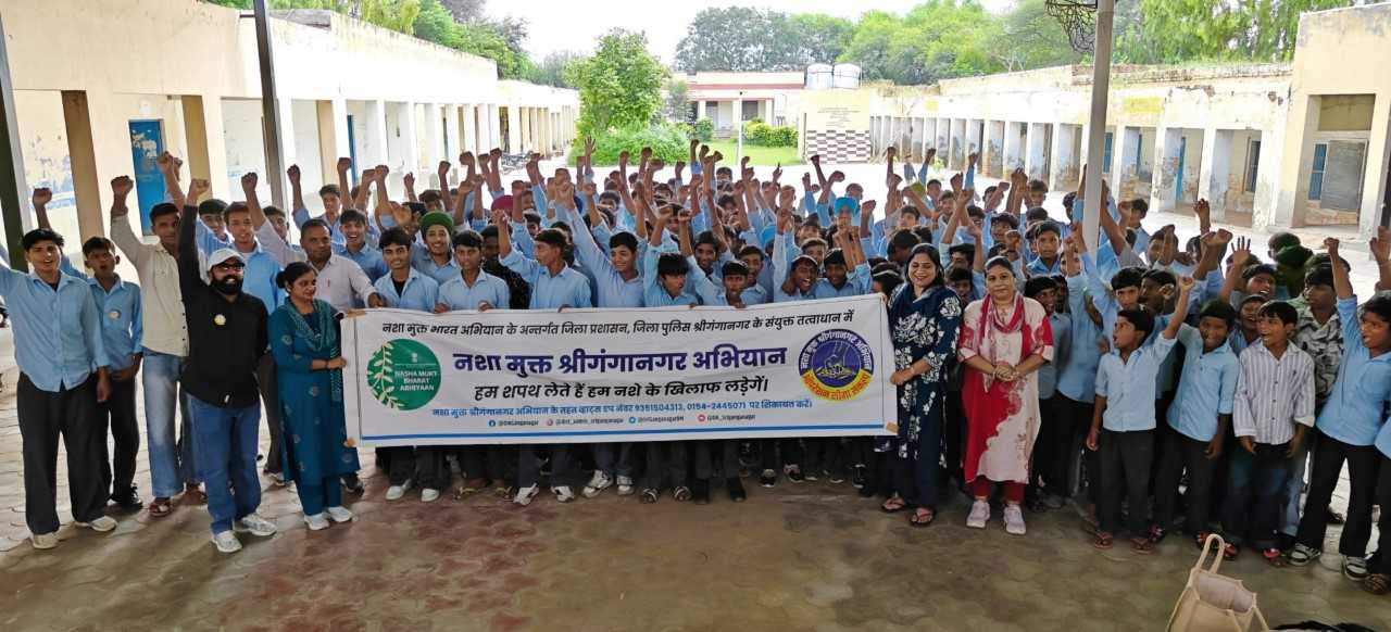 Workshop on Nasha Mukt Sriganganagar Abhiyan at govt sen school kaliyan